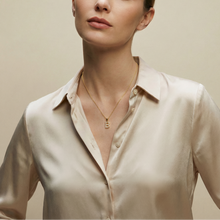 The Pave Single Block Initial Necklace | Gold Vermeil