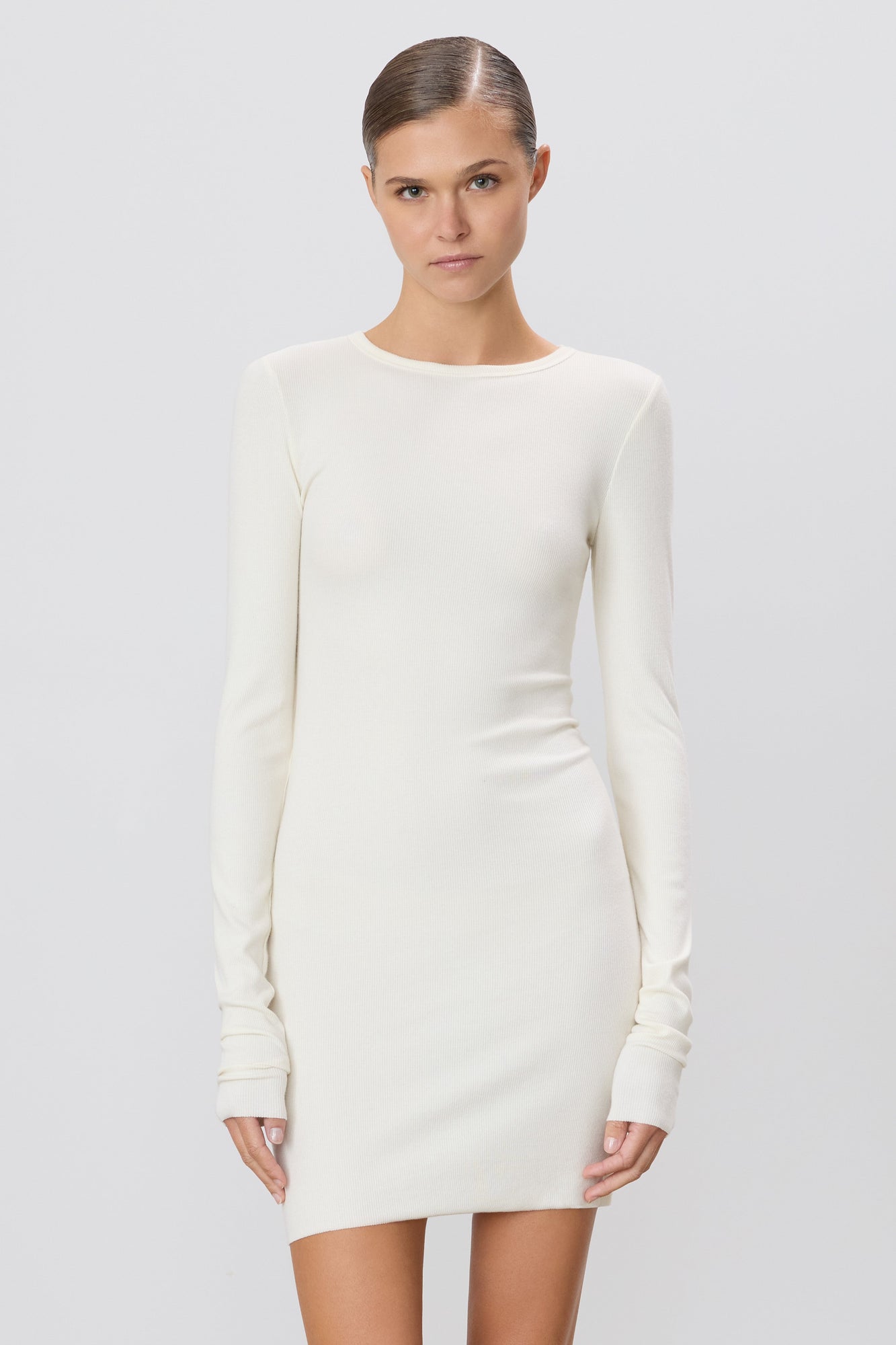 LONG SLEEVE CREWNECK MINI DRESS - ETERNE