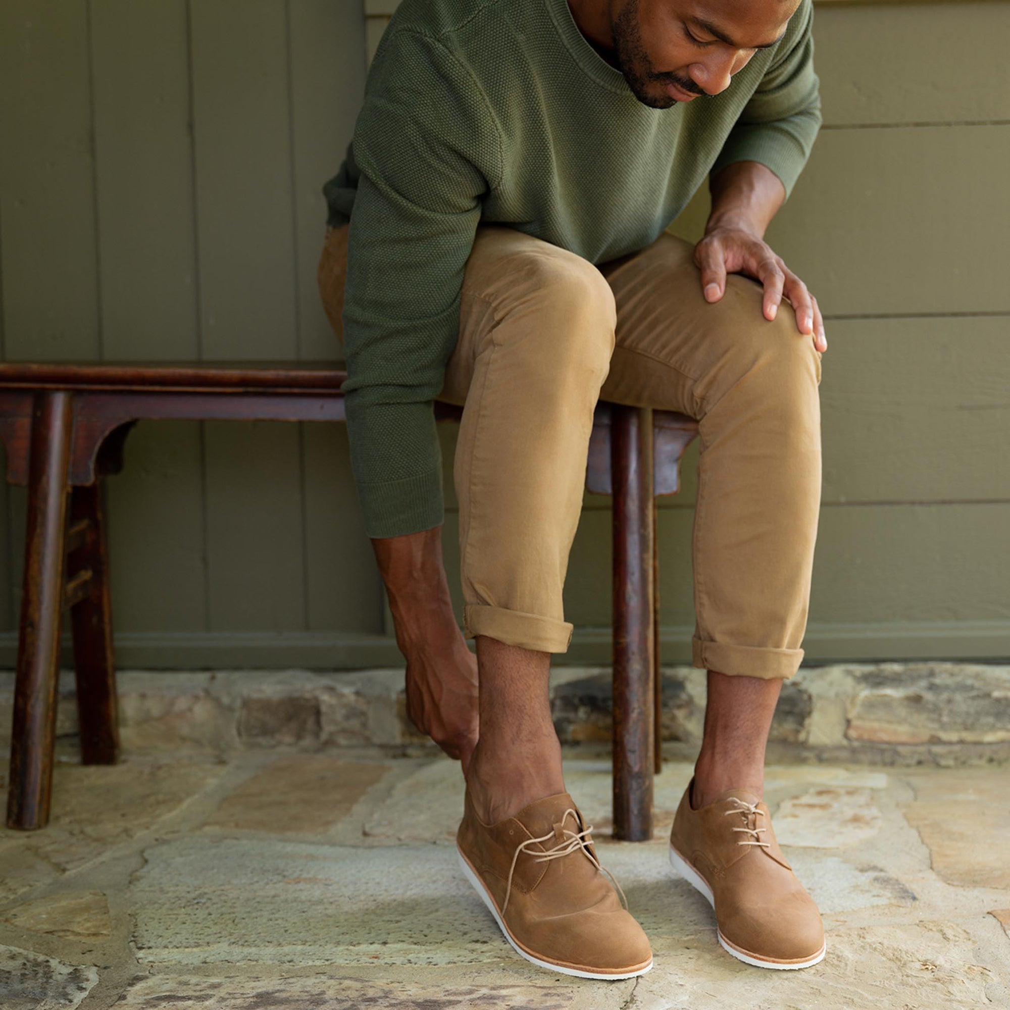 Lightweight Flex Derby Tan Men's Leather Loafer Nisolo