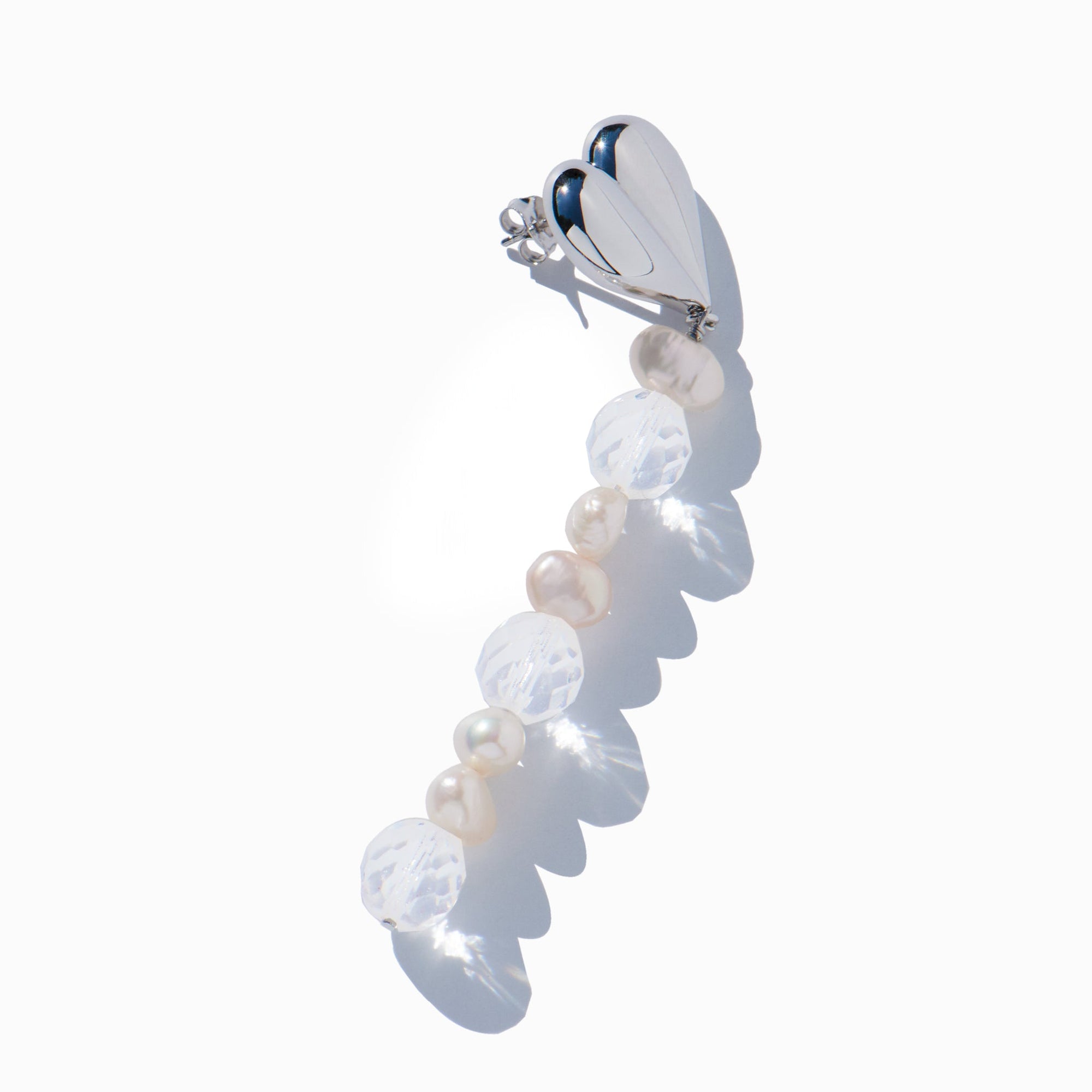 Heart Earring | Silver | Glass Beads