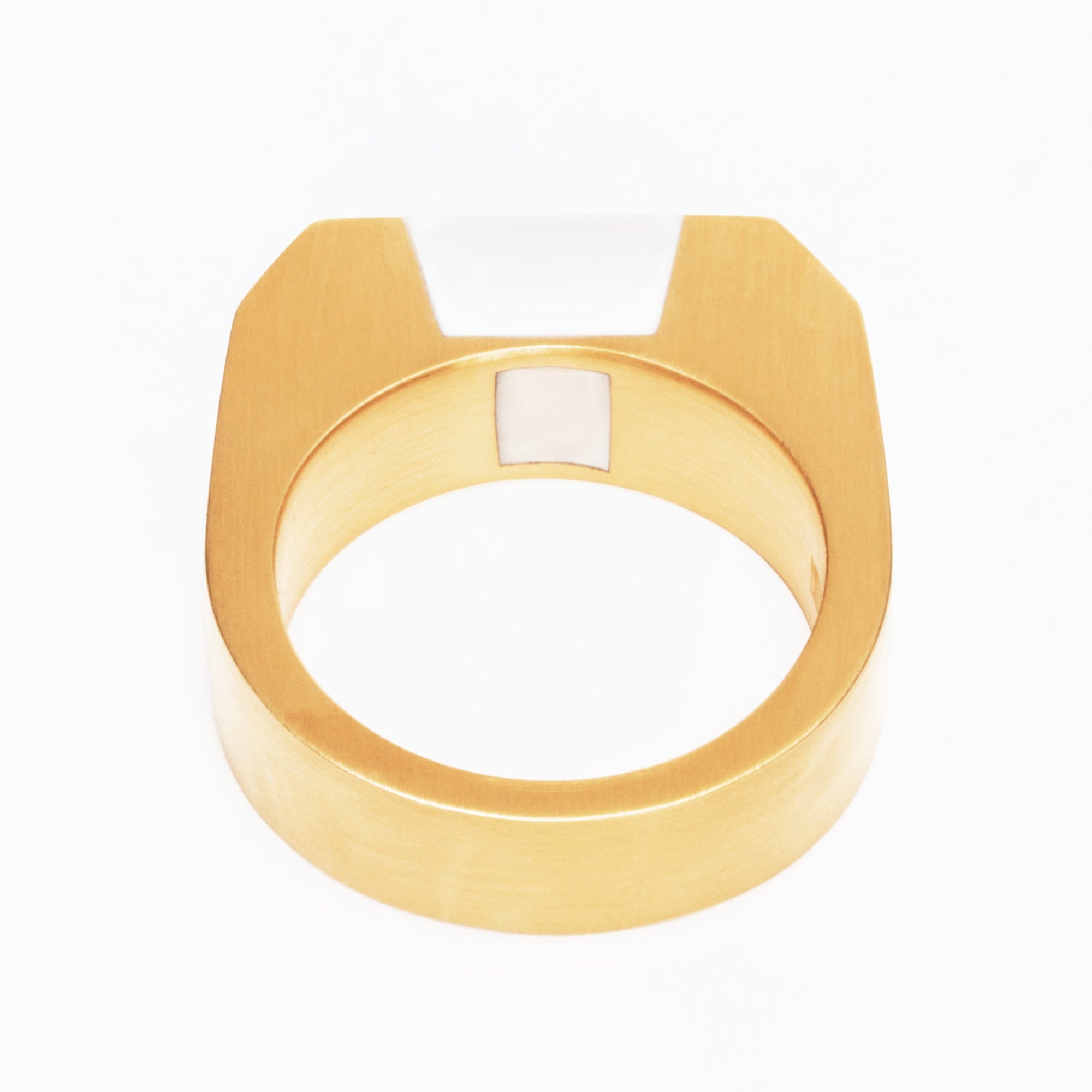 Syd Ring | 18K Gold Plated | White Agate