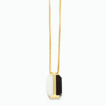 Twin Pendant | 18K Gold Plated | White Agate/Onyx
