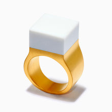 Vector Ring | 18K Gold Plated | White Agate