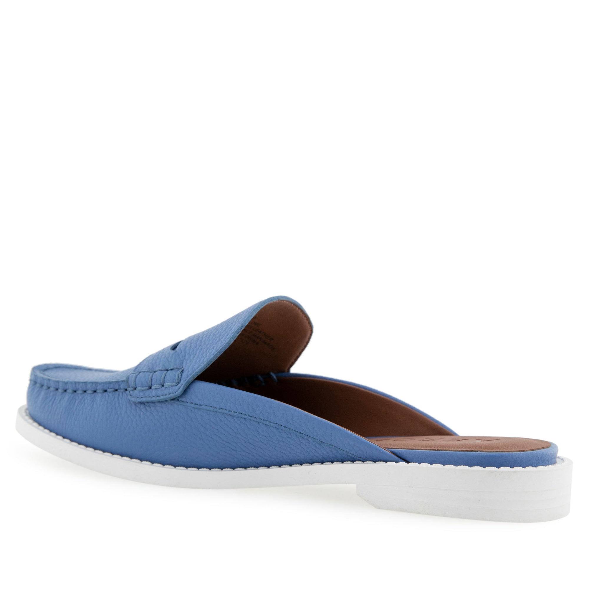 Salome Tailored Mule | Blue Jean Pebbled Leather