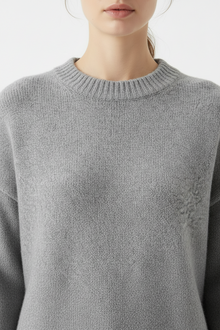 Womens | Frankie Cotton Oversized Crewneck Sweater | Grey