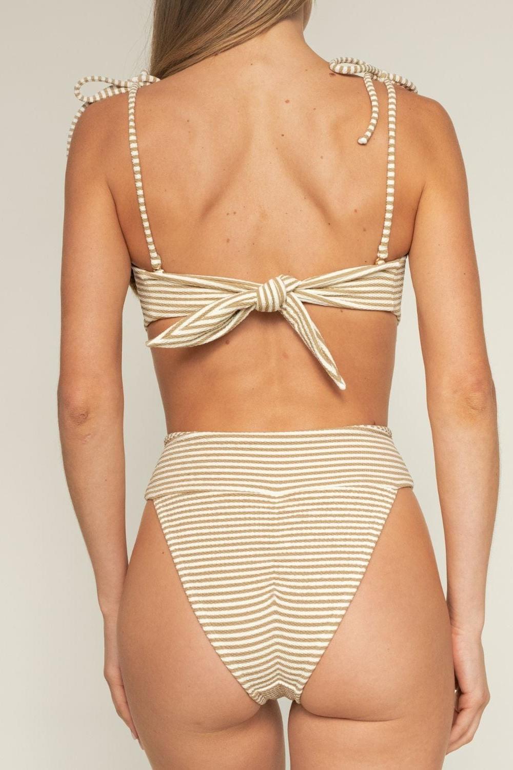 Tamarindo Binded Bikini Bottom | Neutral Stripe