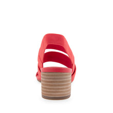 Chara Sandal Dress Block Heel | Coral Elastic Fabric