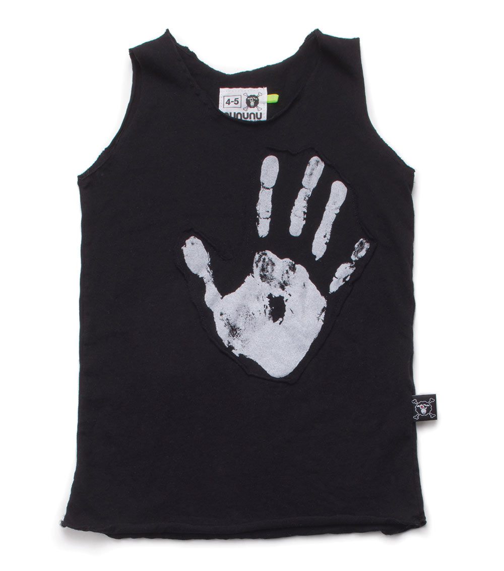Kid | Knitted Hand Print Tanktop | Black