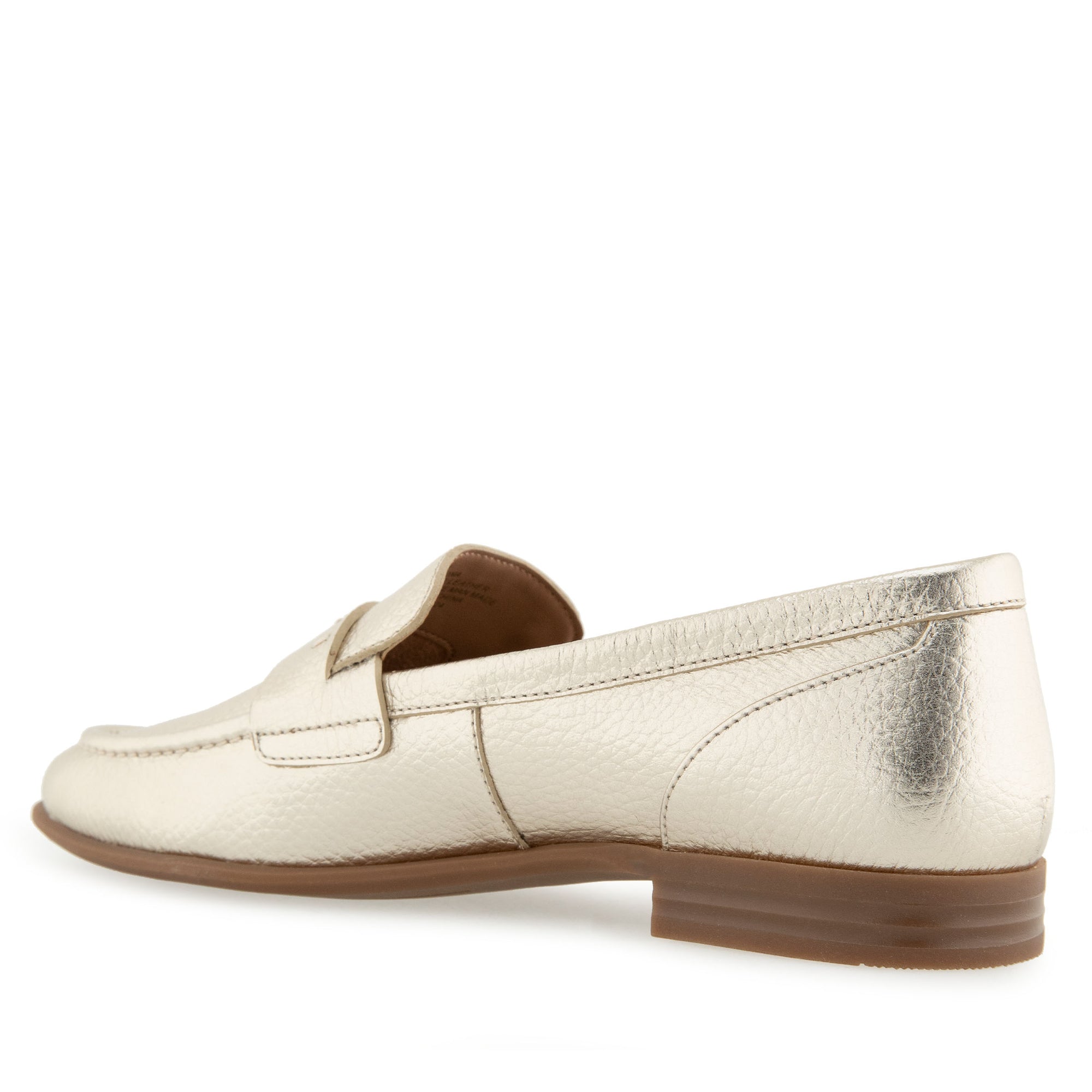Winona Tailored Loafer | Gold Metallic Pebbled Leather