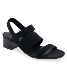 Chara Sandal Dress Block Heel | Black Elastic