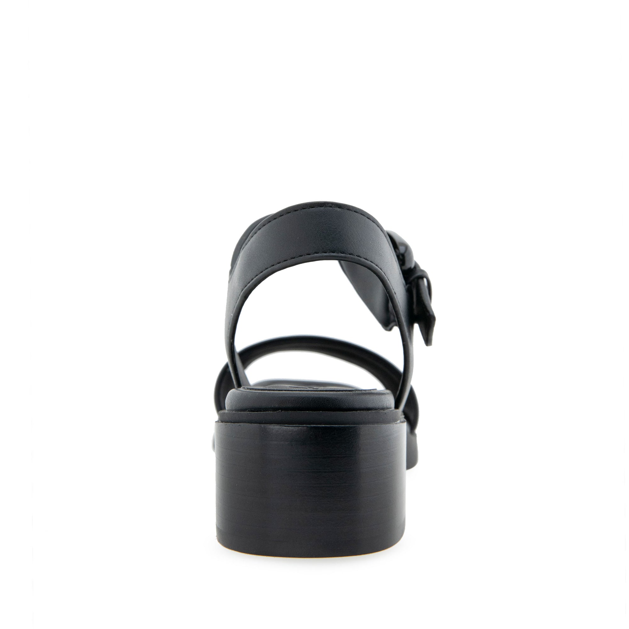 Dorian Sandal Block Heel | Black Faux Leather