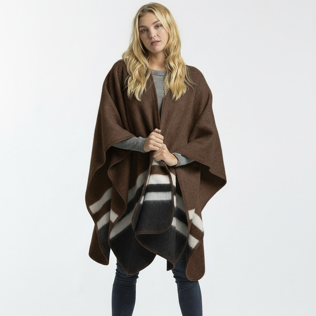 Aspen Cape | Chocolate/Black/Dark Grey