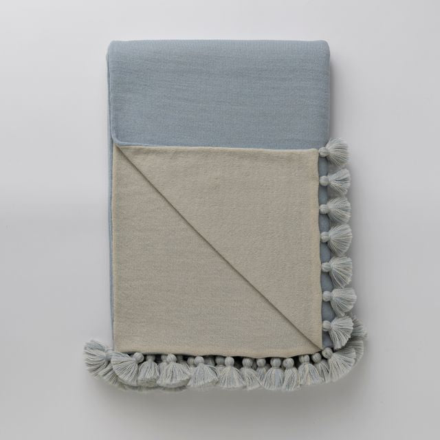 Bali Throw | Spa Blue/Ivory