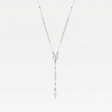 The Pearl Mary Rosary Cross Necklace | Silver