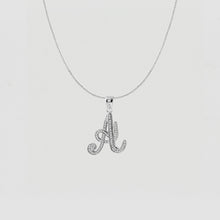 The Iced Out Script Initial Necklace | Silver