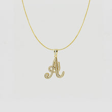 The Iced Out Script Initial Necklace | Gold Vermeil