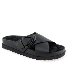 Lago Sandal Footbed | Black Leather