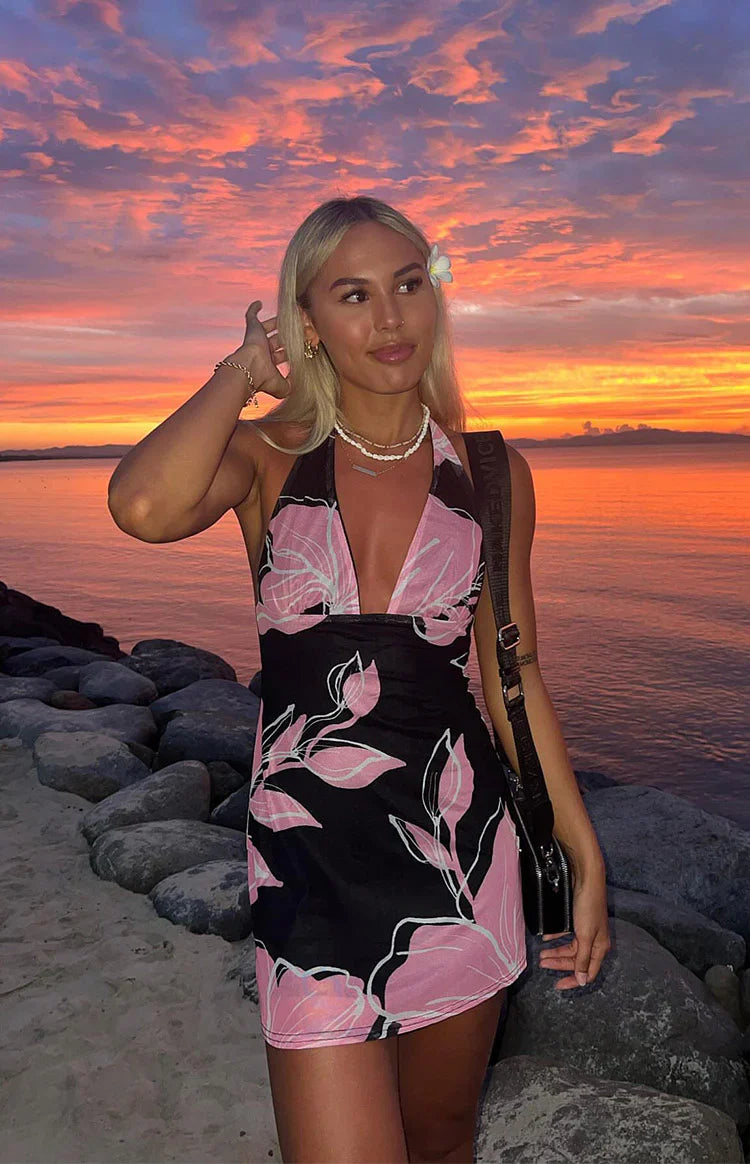 Ilaria Mini Dress | Printed Mesh