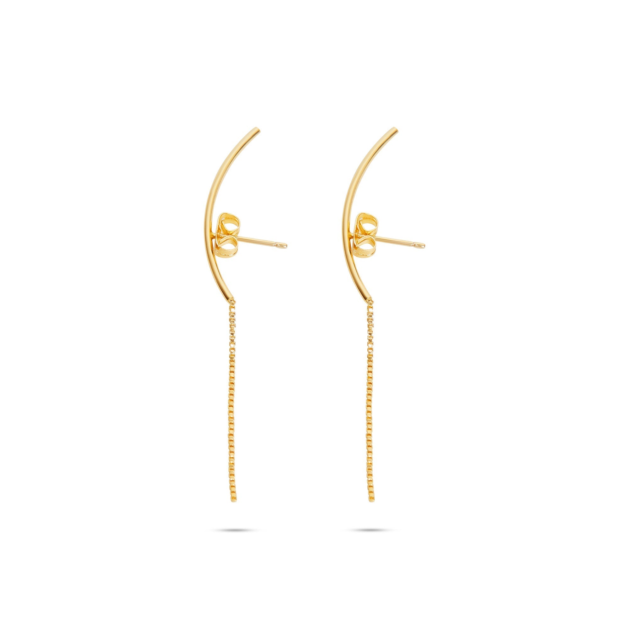 The Box Chain Ear Drop | 18K Yellow Gold-Plated