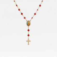 The Red Stone Rosary Necklace | 18Kt Gold Vermeil