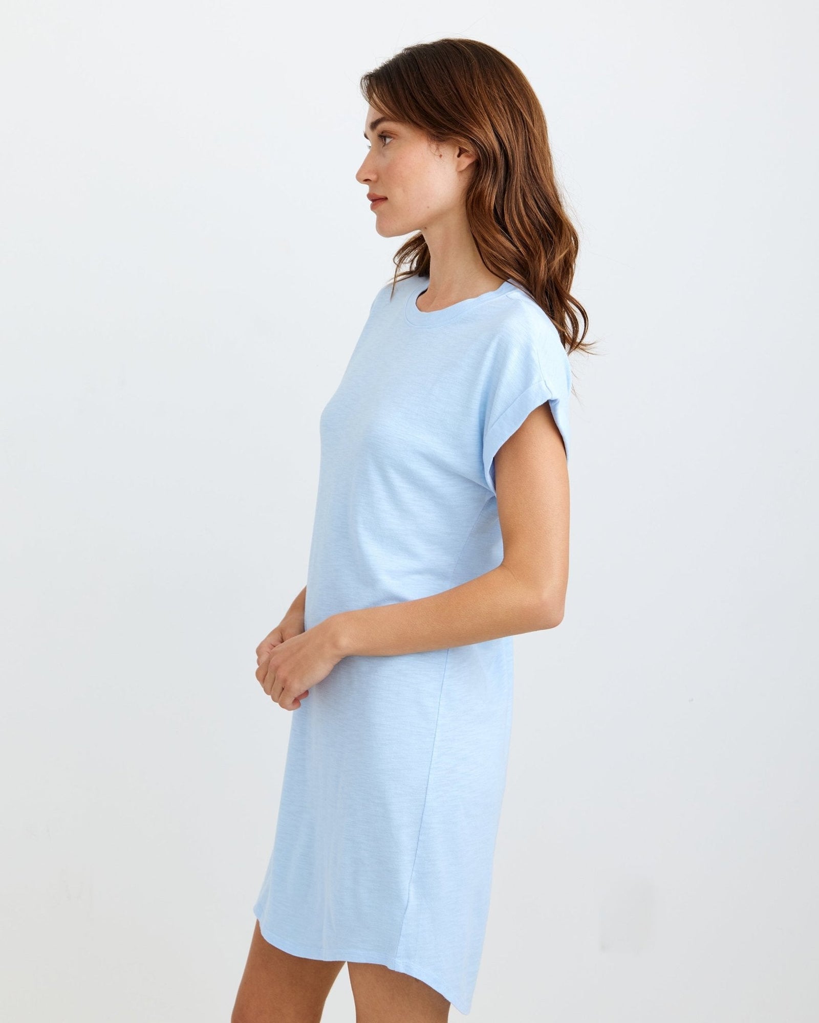 Roll Sleeve T-Shirt Dress | Perennial Blue