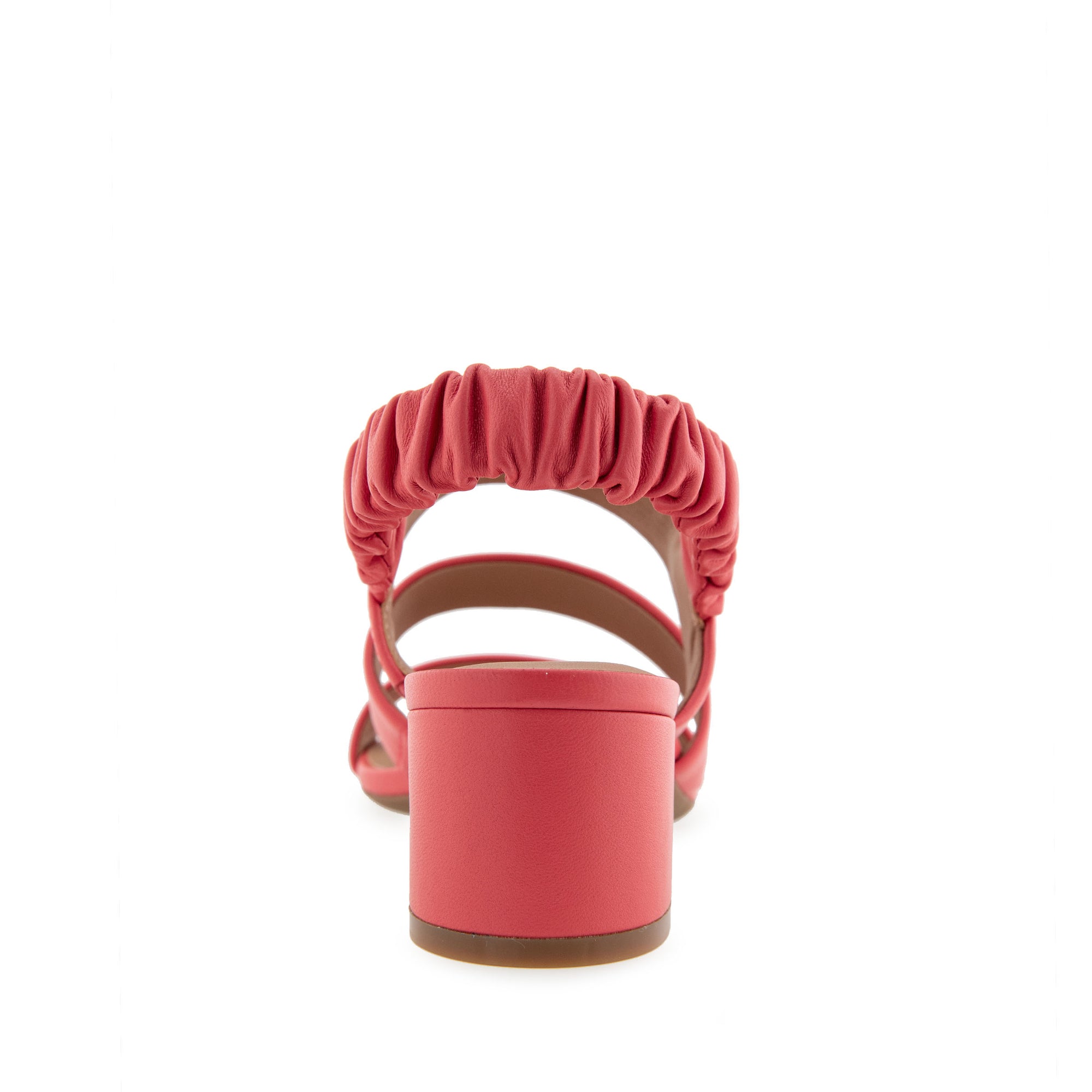 Clarissa Sandal Dress Block Heel | Coral Leather