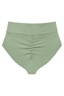 Full Coverage High Rise Bikini Bottom | Sage Green Rib