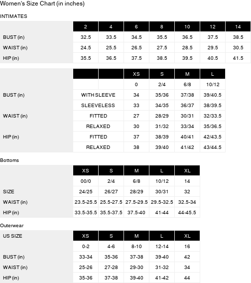 Product size guide