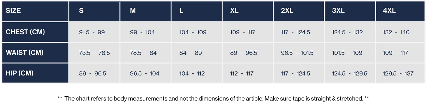 Product size guide