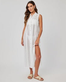 Side Slit Duster Dress | Off White