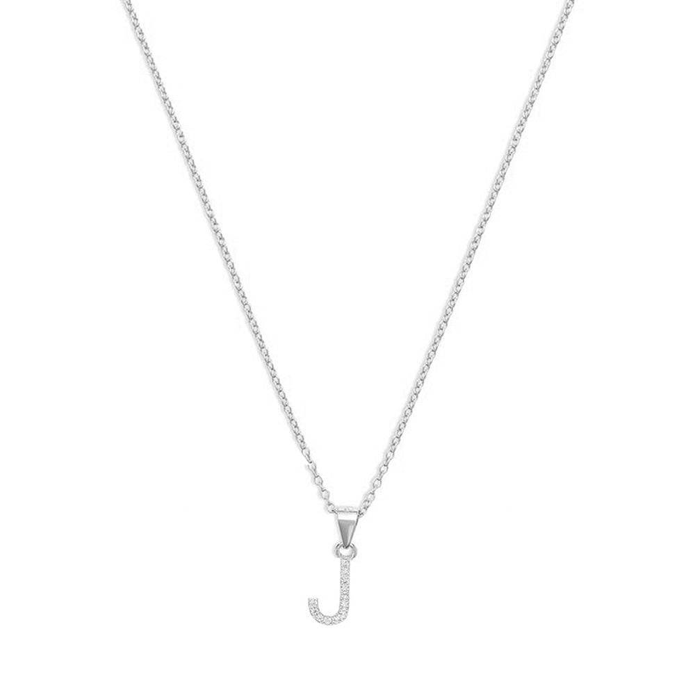 THE PAVE SINGLE BLOCK INITIAL NECKLACE - The M Jewelers