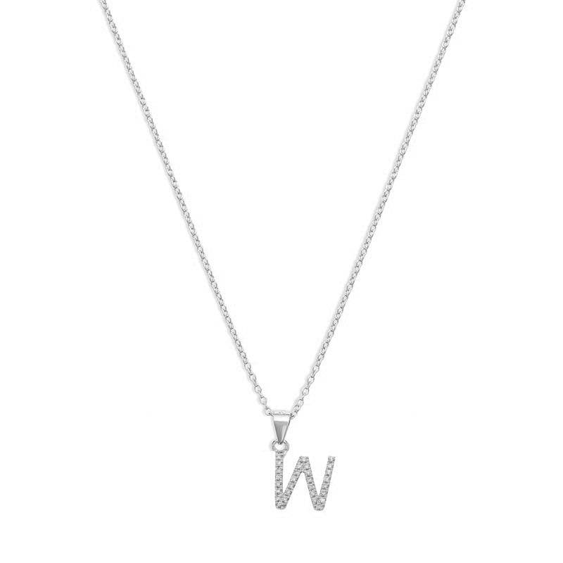 THE PAVE SINGLE BLOCK INITIAL NECKLACE - The M Jewelers