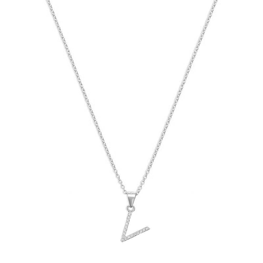 THE PAVE SINGLE BLOCK INITIAL NECKLACE - The M Jewelers