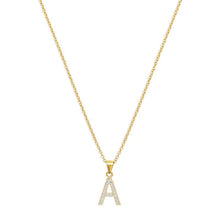 THE PAVE SINGLE BLOCK INITIAL NECKLACE - The M Jewelers
