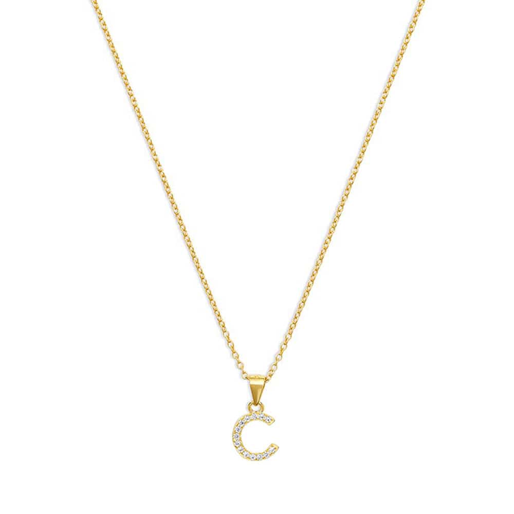 THE PAVE SINGLE BLOCK INITIAL NECKLACE - The M Jewelers