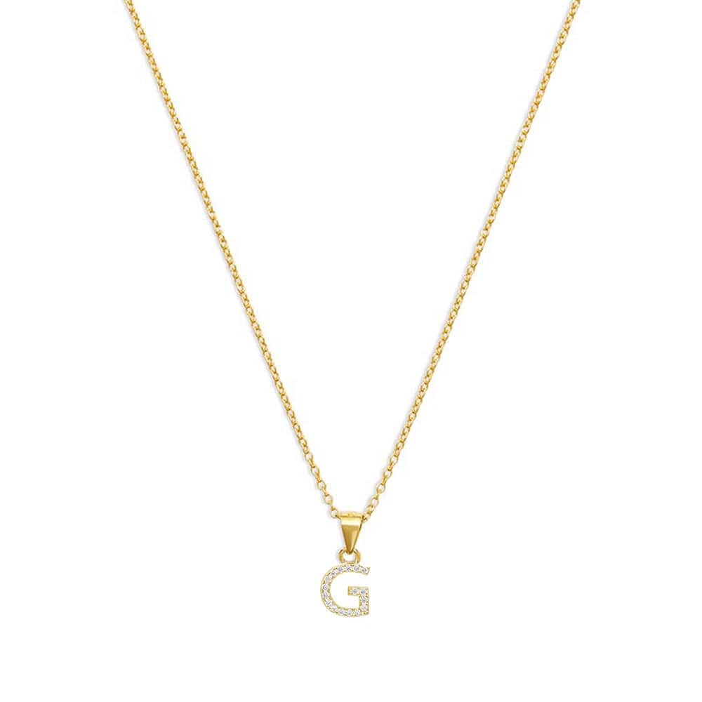 THE PAVE SINGLE BLOCK INITIAL NECKLACE - The M Jewelers