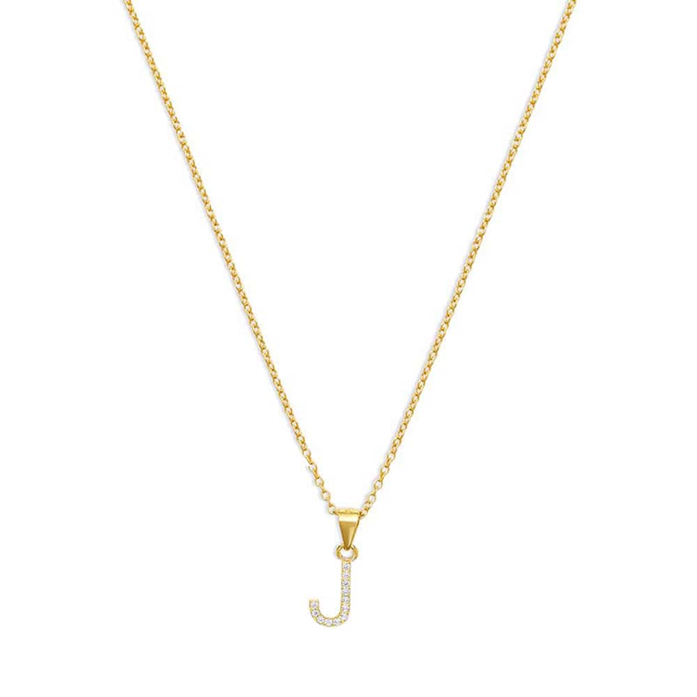 THE PAVE SINGLE BLOCK INITIAL NECKLACE - The M Jewelers