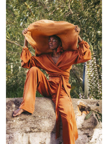 Sustainable Leer Pants - RUST - diarrablu