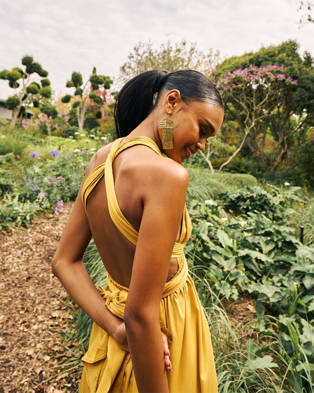 Sustainable Mailys Dress - Solid Mustard - diarrablu