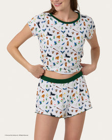 Womens | Elphaba Print Shortie Set x Wicked | Cream