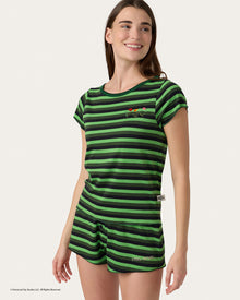 Womens | Elphaba Stripe Short PJ Set x Wicked | Forest