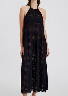 Womens | Kai Dress Leaf Eyelet | Noir