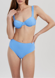 Womens | Lilo Ribbed Bikini Top | Marina Blue