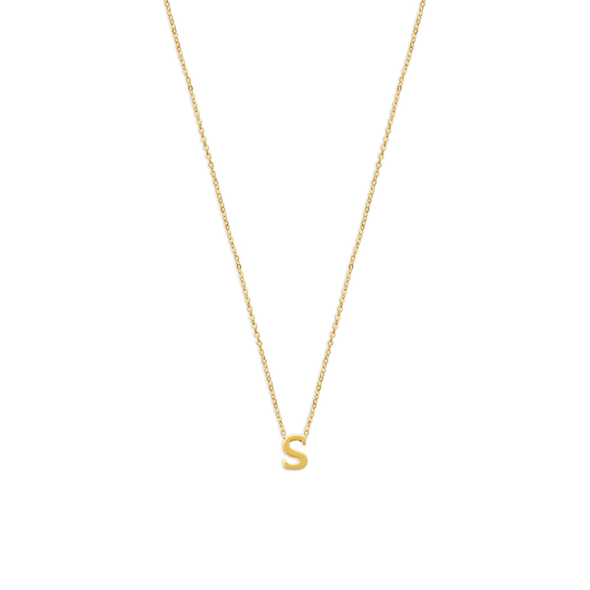 block letter s initial necklace