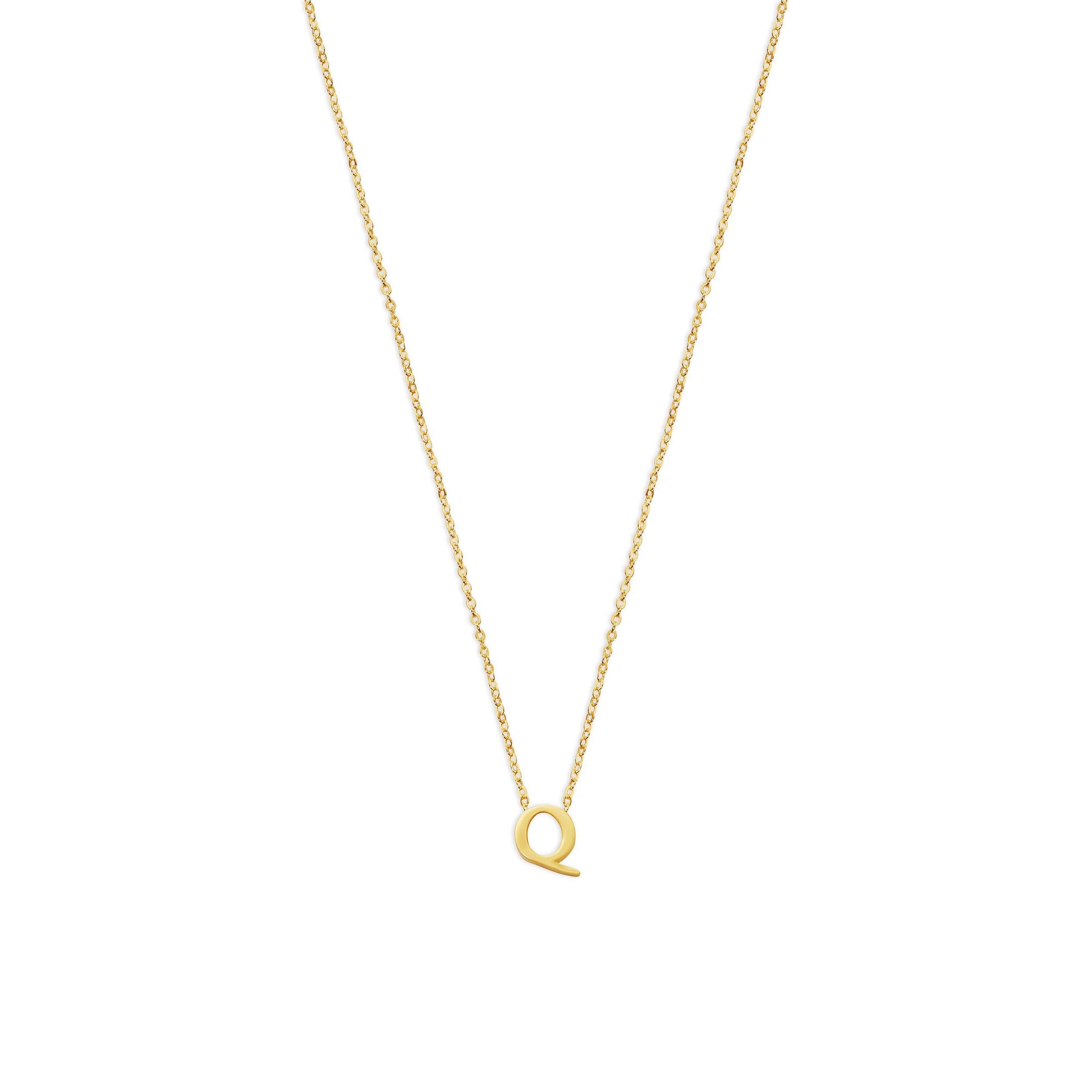 THE TINY SINGLE INITIAL BLOCK NECKLACE - The M Jewelers