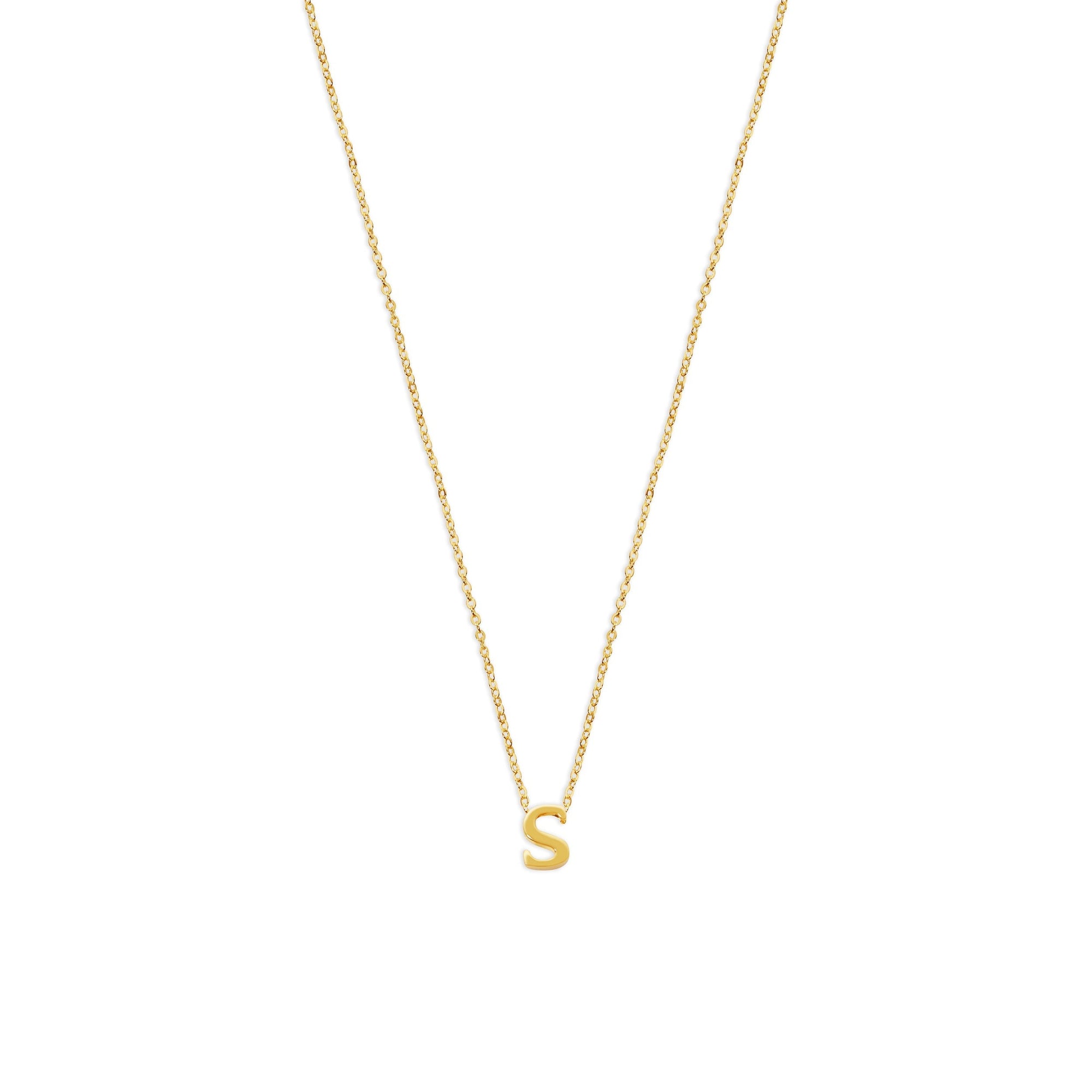 THE TINY SINGLE INITIAL BLOCK NECKLACE - The M Jewelers