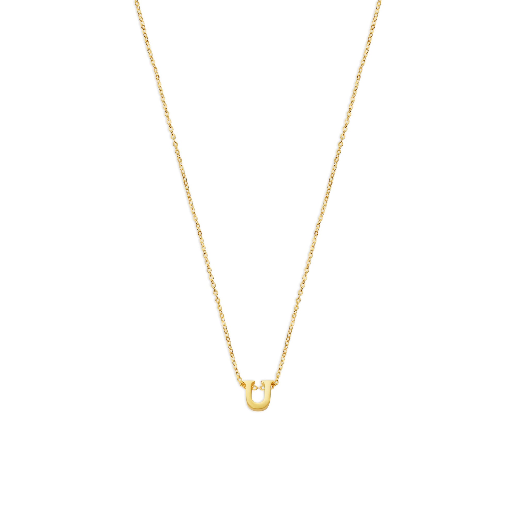 THE TINY SINGLE INITIAL BLOCK NECKLACE - The M Jewelers