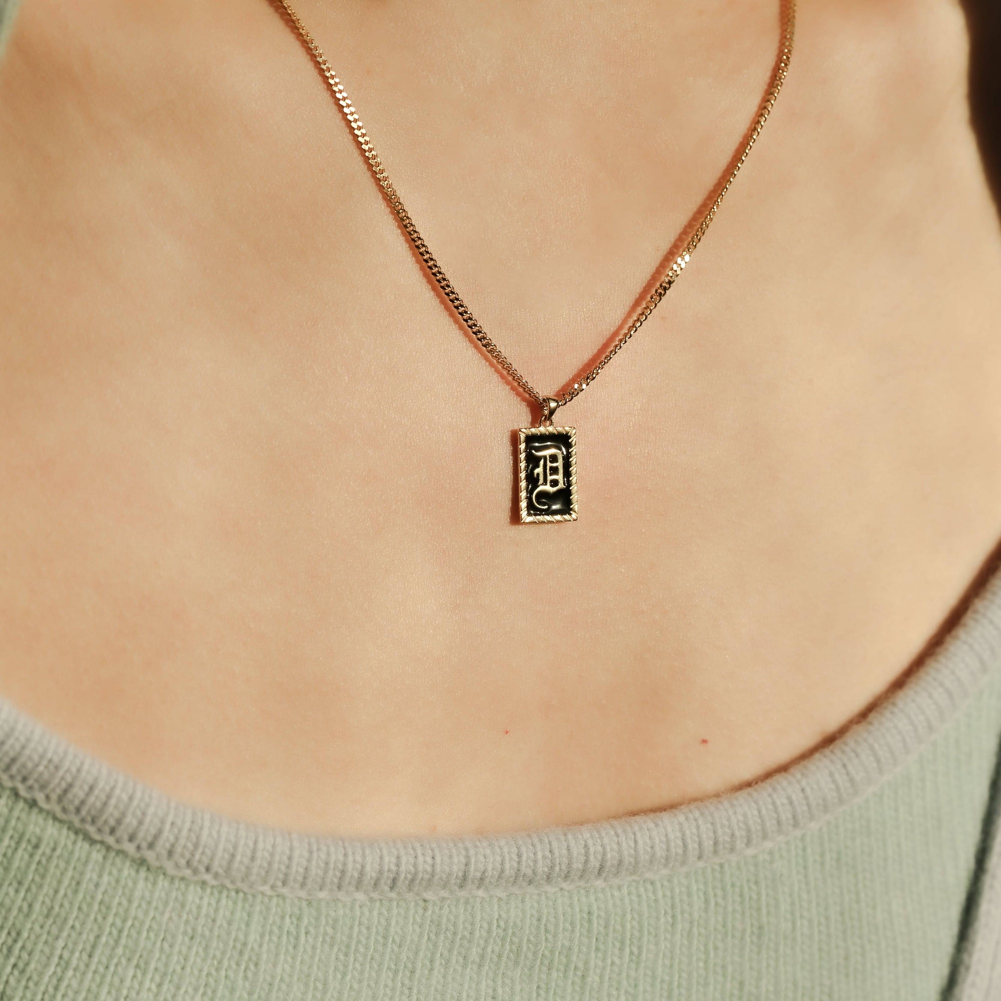 THE ENAMEL INITIAL PENDANT - The M Jewelers