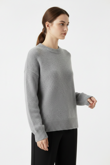 Womens | Frankie Cotton Oversized Crewneck Sweater | Grey