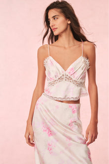Spritely Satin Floral Cami | Vanilla Sorbet